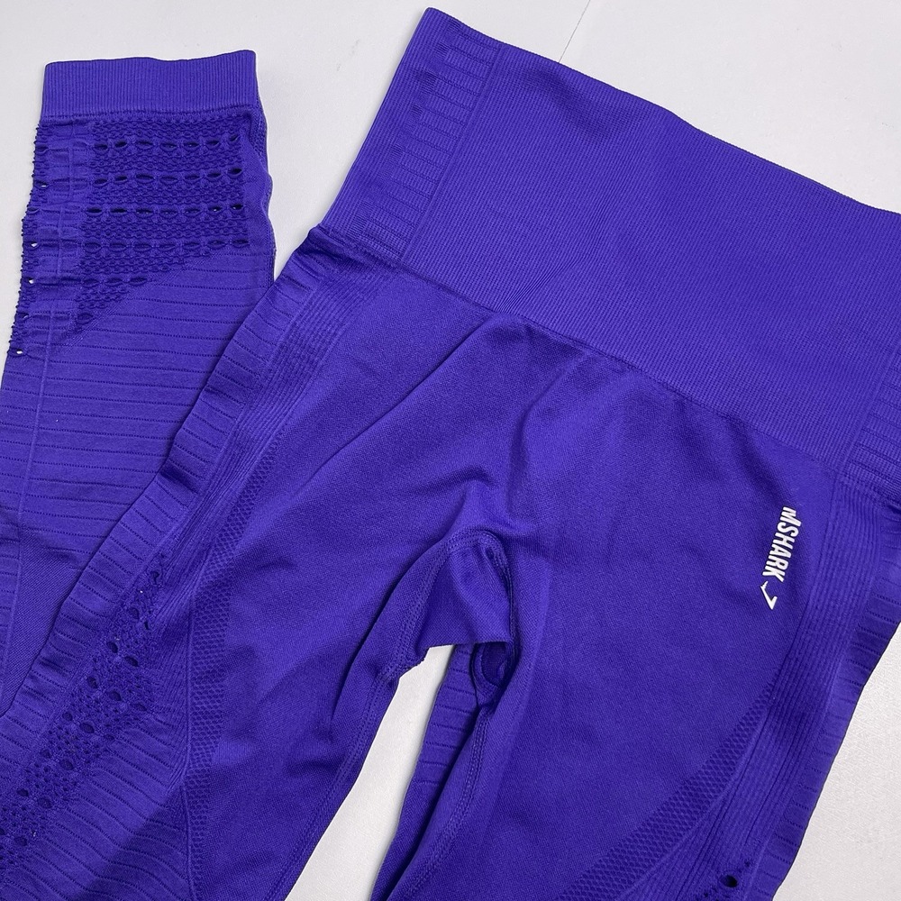 Gymshark XS ? Indigo Purple Leggings Energy Plus Seamless Fitness Athletic